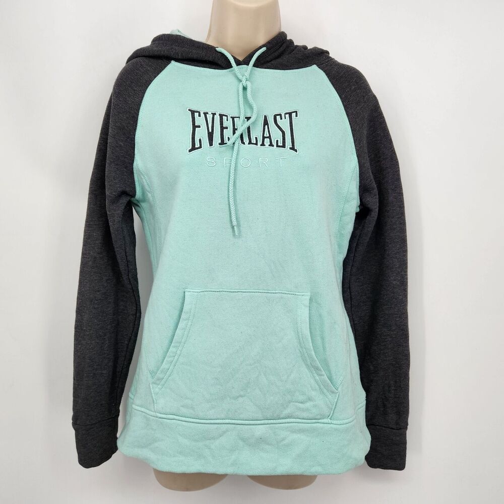 Everlast Pullover Hoodie Sweatshirt Size Small Green Gray Hooded Embroidery Logo